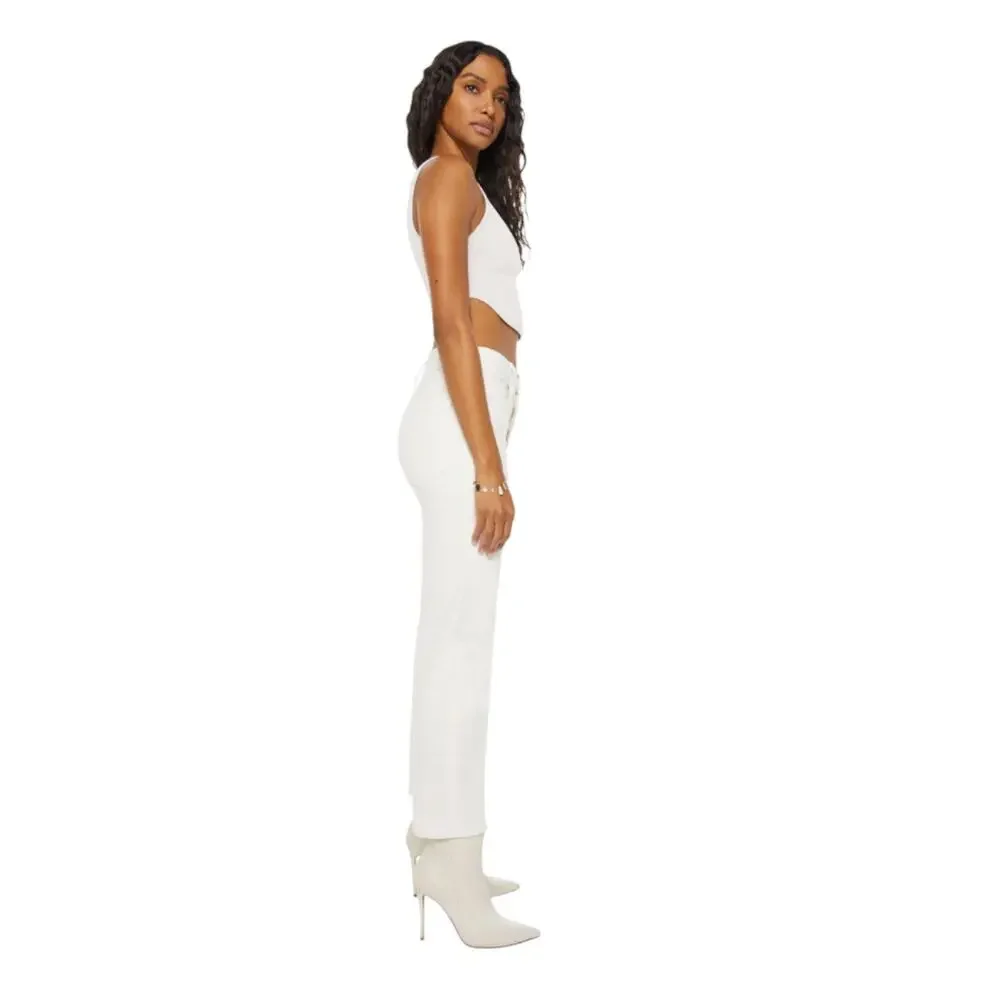 Mother White Cream Puffs Tomcat Ankle Straight Leg Jeans